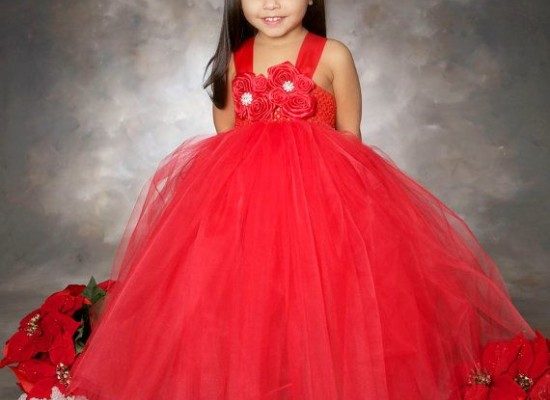 Red Flower Girl Dresses