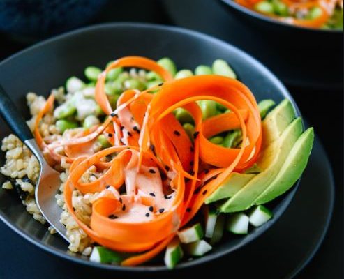 Easiest Plant Based salad Recipe – Carrots, avocado and cucumber with Quinoa