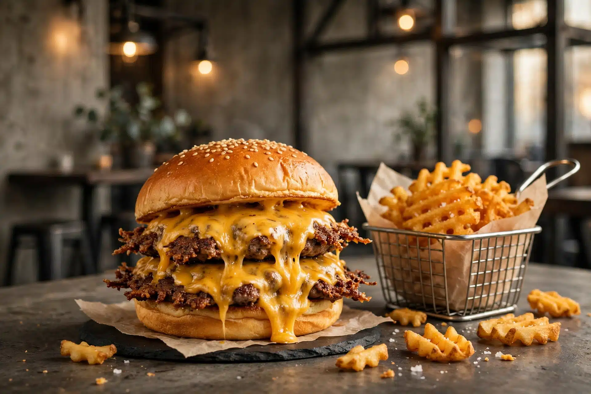 Manna Burgers smash burger in Dubai