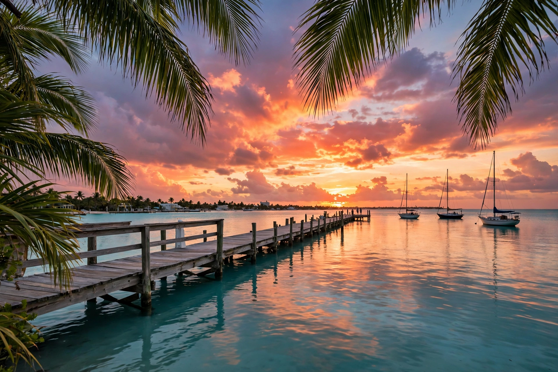 Sunset celebration at Mallory Square with street performers in Key West