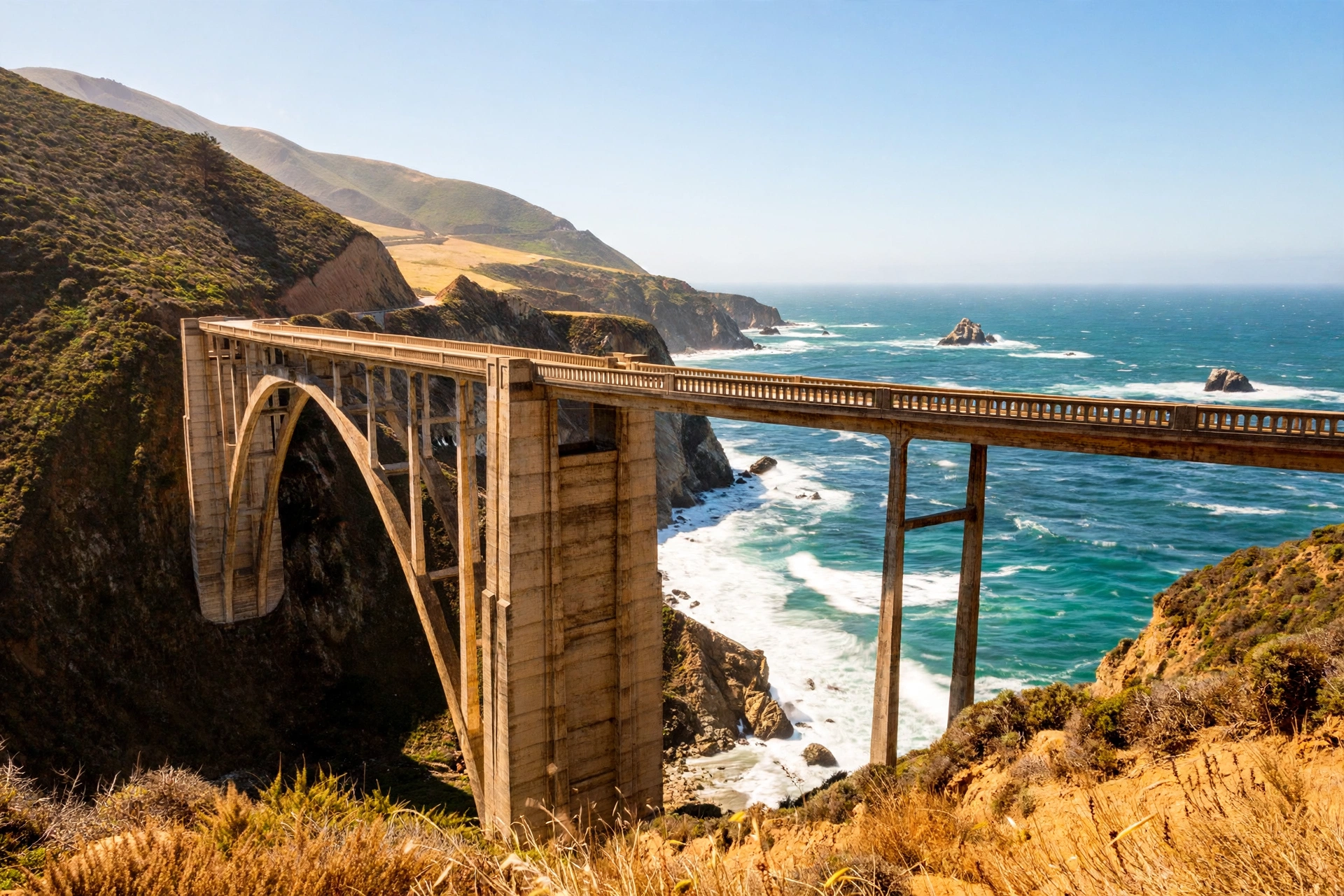 Bixby Creek Bridge arching over the Pacific Coast Highway in Big Sur